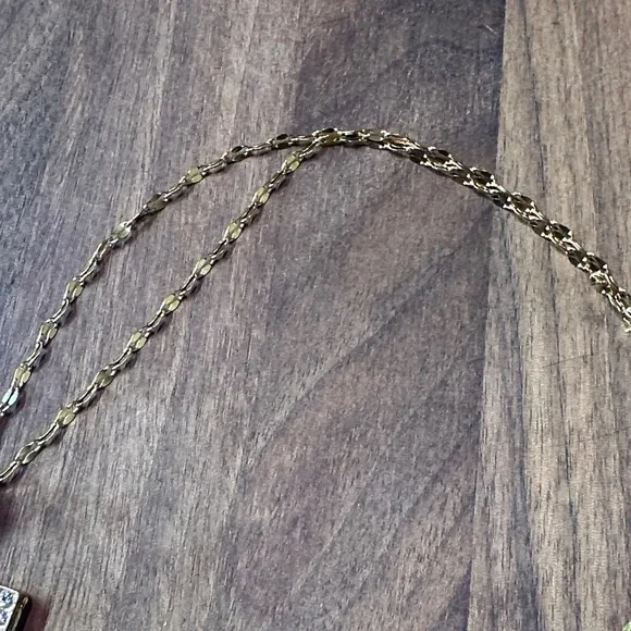 18K Gold Plated Stainless Steel Blue And White Jewel Necklace - Picture 4 of 4